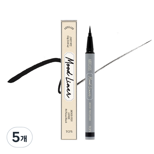 투쿨포스쿨 아트클레스 무드 펜 라이너 0.6g, 04 포커스 블랙, 5개