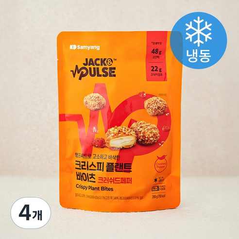잭앤펄스 크리스피 플랜트 바이츠 크러쉬드페퍼 (냉동), 289g, 4개