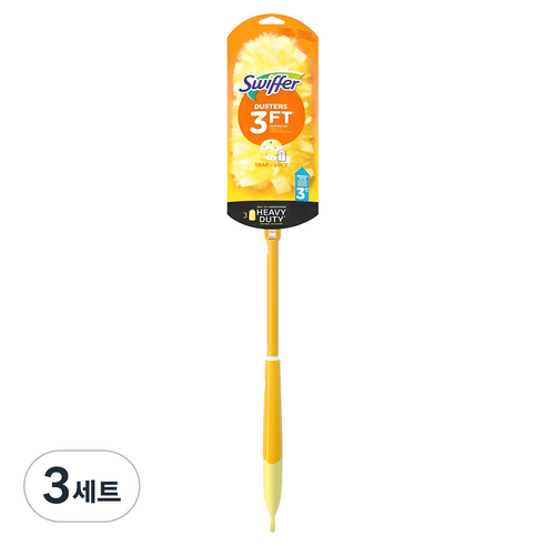 스위퍼 더스터 360 먼지떨이 스타터 키트 엑스텐더블 손잡이 90cm + 리필 3p, 혼합색상, 3세트