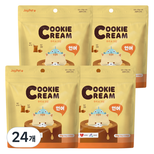 조이펫 쿠키 앤 크림 고양이간식, 연어, 60g, 24개