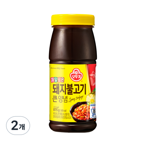 오뚜기 돼지불고기 큰 양념, 875g, 2개