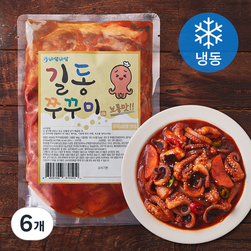 바담바담 길동쭈꾸미 볶음 보통맛 (냉동), 6개, 300g