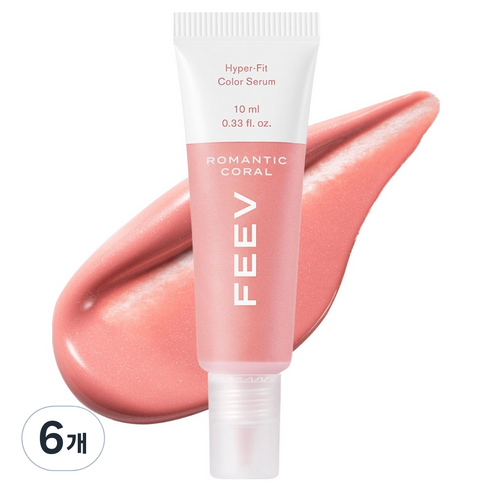 피브 하이퍼 핏 컬러 세럼 미니 블러셔 10ml, 로맨틱 코랄, 6개