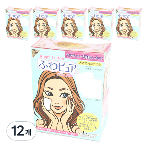 코튼라보 후아 퓨어 패팅 화장솜, 12개, 60개입