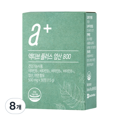 뉴트리모어 액티브 플러스 엽산 800 15g, 30정, 8개