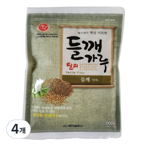해가원 들깨가루 탈피 기피, 200g, 4개
