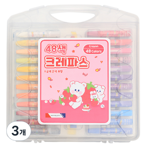 모닝글로리 크레파스 핑크, 3개, 48색