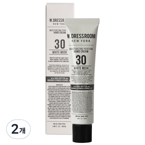 더블유드레스룸 퍼퓸 핸드크림 30 화이트머스크, 2개, 50ml