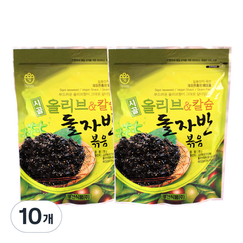 시골 올리브 & 칼슘 돌자반 김, 70g, 10개