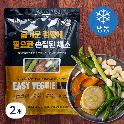 그린피아 즐거운 캠핑에 필요한 손질된 채소 (냉동), 500g, 2개