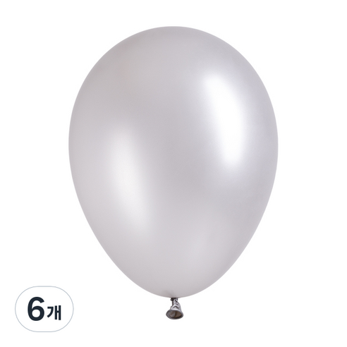 셈퍼텍스 풍선 13cm 100p, 펄실버(481), 6개