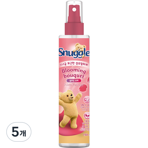 스너글 포근한 섬유탈취제 블루밍 부케 본품, 150ml, 5개