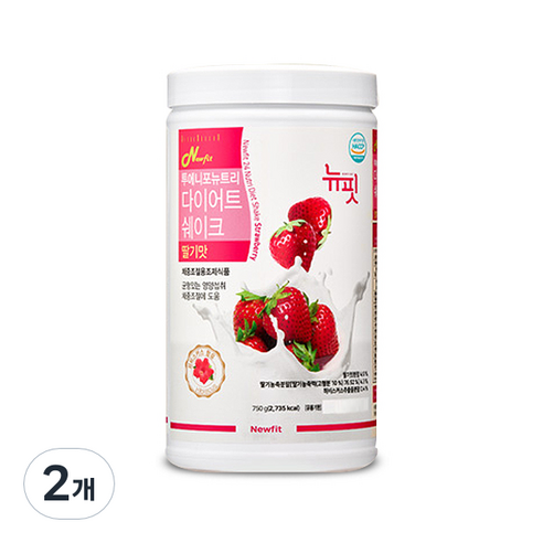 뉴핏 투에니포 뉴트리 다이어트 쉐이크 딸기맛, 750g, 2개