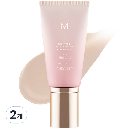 미샤 M 시그너처 리얼 컴플릿 BB크림 EX SPF30 PA++, 21호 화사한 베이지, 45g, 2개