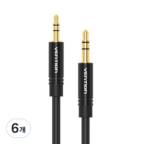 벤션 3.5mm to 2.5mm AUX 음향 오디오 스피커 케이블 1m, 블랙, 6개