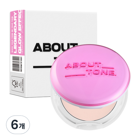 어바웃톤 글로우 파우더 팩트 8g, ONE COLOR, 6개