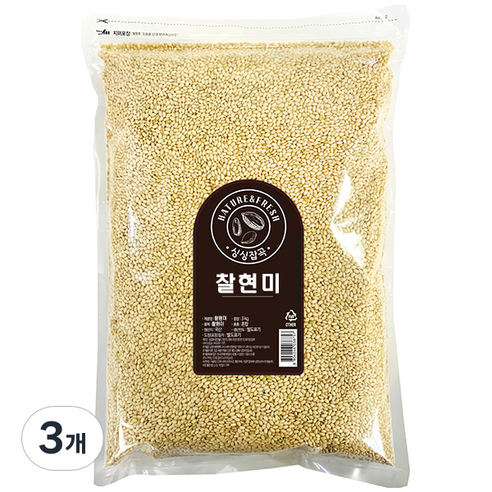 싱싱잡곡 찰현미, 3kg, 3개