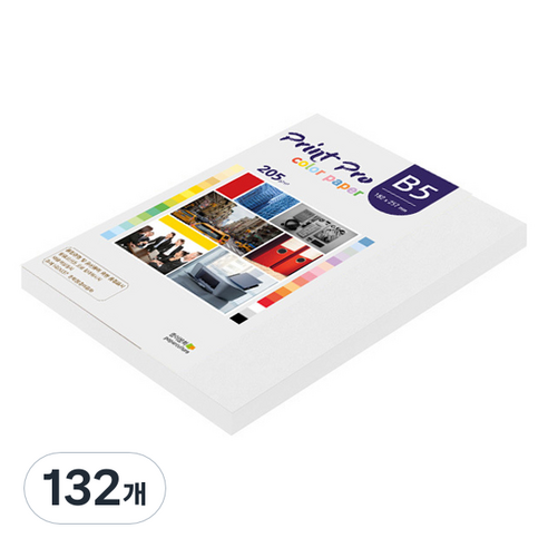 종이문화 프린트프로 두꺼운 칼라복사지 No 30 스노우화이트 205g, B5, 132개