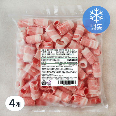 돌돌말이 대패삼겹살 바로구이 (냉동), 4개, 1kg