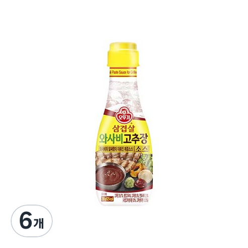 오뚜기 삼겹살 와사비 고추장소스, 290g, 6개
