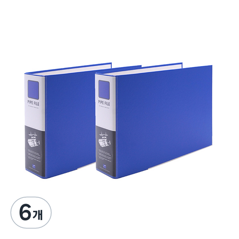 희망사무포인트 2공 파이프 바인더 A4 6X7 군 Br467E, 청색, 6개