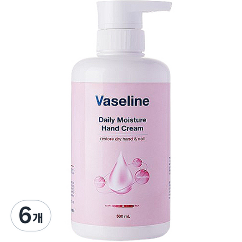 바세린 데일리 모이스처 핸드크림, 6개, 500ml