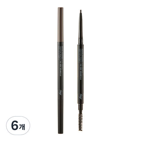 더페이스샵 브로우마스터 아이브로우 슬림 오토펜슬 0.05g, 01 그레이브라운, 6개