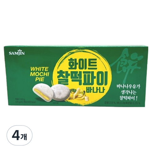 삼진 화이트 찰떡파이 바나나, 150g, 4개