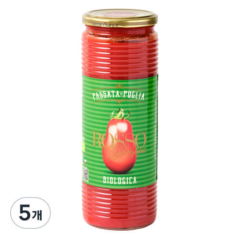 로쏘가르가노 유기농 파사타 토마토 퓨레, 5개, 690g