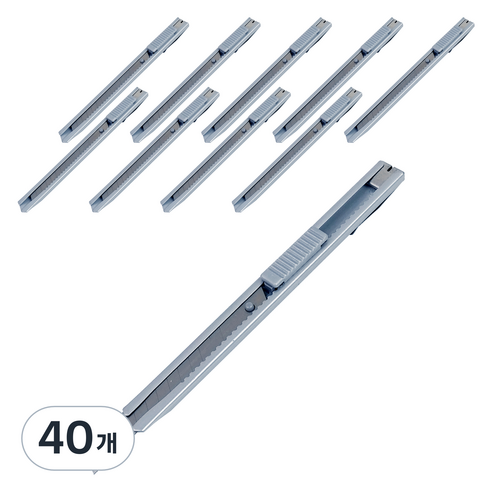 바이하츠 컷터칼 소 C-10205, 은색, 40개