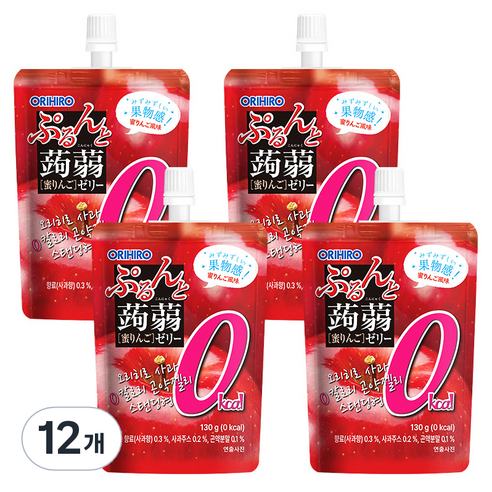 오리히로 곤약젤리 제로칼로리 사과맛, 130g, 12개