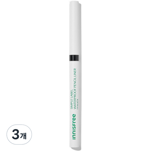 이니스프리 심플라벨 워터프루프 펜슬라이너 0.1g, 1 블랙, 3개