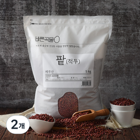 바른곡물 팥 페루산, 5kg, 2개