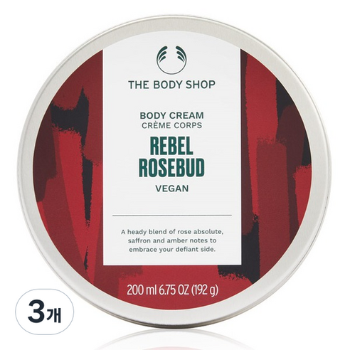 더바디샵 레벨 로즈버드 바디 크림 꽃향, 3개, 200ml