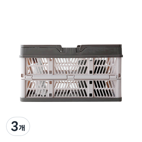 마켓비 KONTINO 폴딩바스켓, 투톤베이지, 33L, 3개