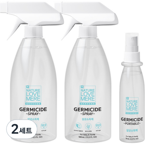 네이쳐러브메레 뿌리는 살균소독제 500ml x 2p + 휴대용 70ml, 1.07L, 2세트