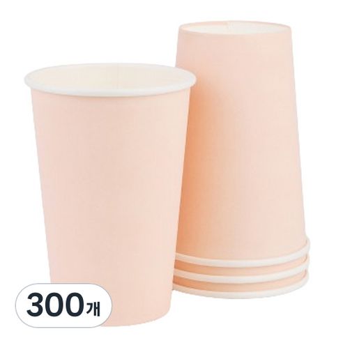 투고팩 종이컵 베이비핑크 390ml, 1개입, 300개