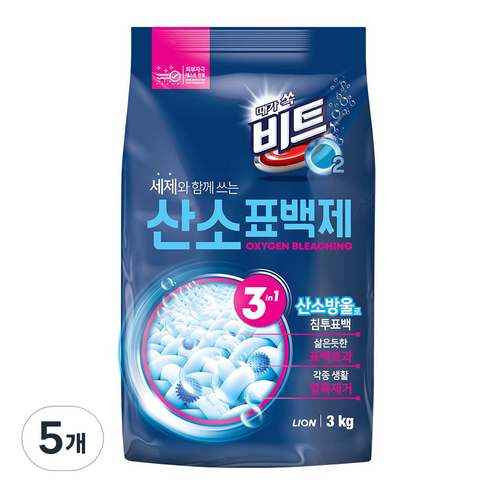 비트 오투 산소 표백제, 5개, 3kg