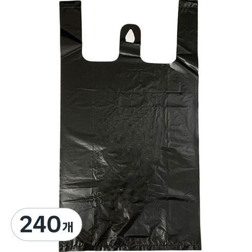 크린메이트 손잡이 비닐봉투 검정, 10L, 240개