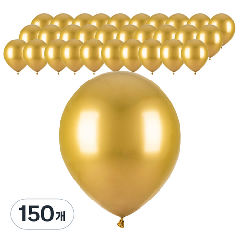 파티팡 크롬벌룬 라운드 30cm, 골드, 150개