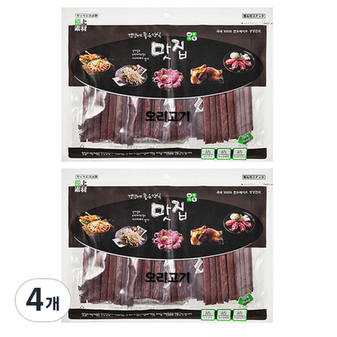 극상소재 애견 애묘겸용 건강에 좋은간식 맛집, 오리고기, 360g, 4개