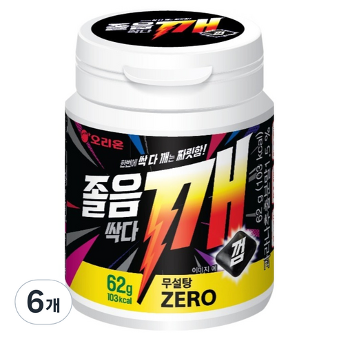 오리온 졸음싹다깨 껌, 62g, 6개