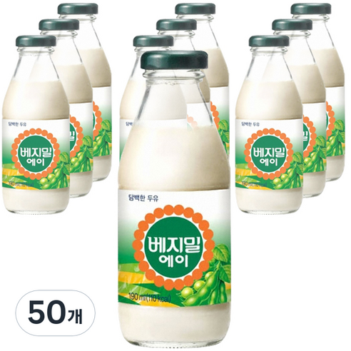 베지밀 에이 담백한 두유, 190ml, 50개