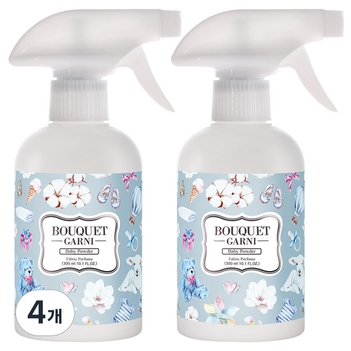 부케가르니 섬유탈취제 베이비파우더, 300ml, 4개