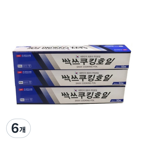 삼아삭스호일 싹쓰쿠킹호일 30cm x 50m, 6개