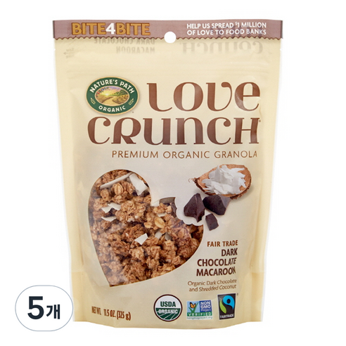 네이쳐패스 러브크런치 다크초코 마카룬, 325g, 5개