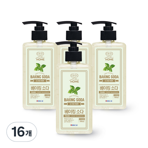 코디앳홈 베이킹소다 바질향 주방세제, 16개, 500ml