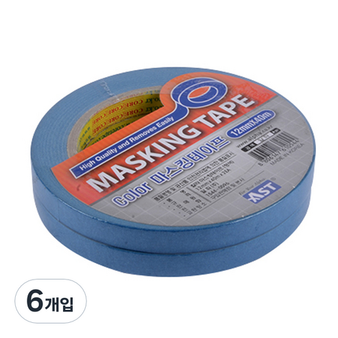 M시리즈 칼라마스킹테이프 12mm x 40m, 청색, 6개입
