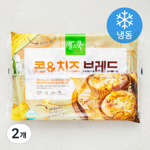 풀무원 풀스쿡 콘 & 치즈 브레드 6입 (냉동), 510g, 2개