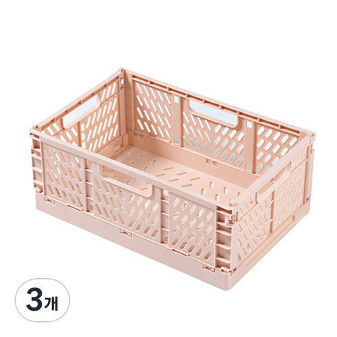 H리빙 다용도 수납 정리함 폴딩 박스 S, 벚꽃, 3개